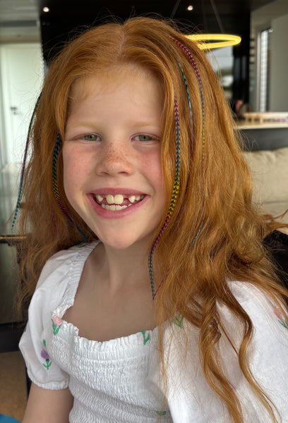 Rainbow Feather Hair Extensions – Vibrant Colors in 3 Lengths + Complete DIY Hair Kit