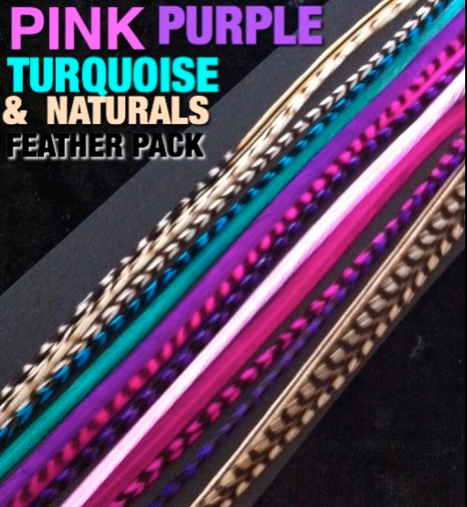 PINK PURPLE TURQUOISE w/ NATURALS MIX 20 Pack X-XXL