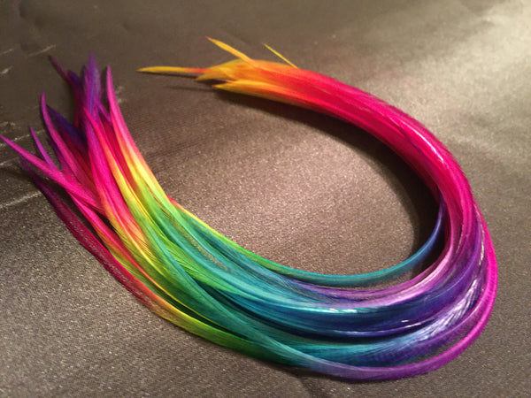 Rainbow Feather Hair Extensions